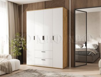 Шкаф 1600 мм Сильвия, крафт/белый (Миф) в Берёзовском - beryozovskij.mebel-e96.ru