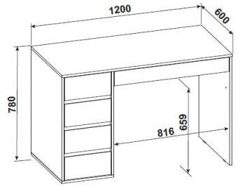 Стол компьютерный №13+пенал ШК-5 (СВ) в Берёзовском - beryozovskij.mebel-e96.ru