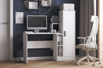 Компьютерный стол СКМ-2 белый (Микон) в Берёзовском - beryozovskij.mebel-e96.ru