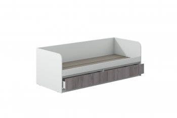 Кровать Соната 900 белый/крафт серый (Зарон) в Берёзовском - beryozovskij.mebel-e96.ru