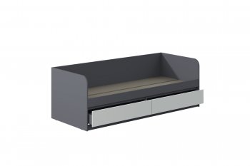 Кровать Соната 900 графит/белый (Зарон) в Берёзовском - beryozovskij.mebel-e96.ru