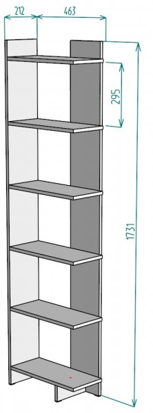 Стеллаж S4 (Белый) в Берёзовском - beryozovskij.mebel-e96.ru