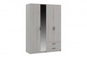 Шкаф 1500 мм  4-х ств. с зеркалом 2 ящ. SVETLANA LOFT, сосна белая (Генезис) в Берёзовском - beryozovskij.mebel-e96.ru