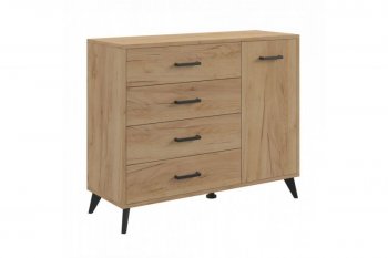 Комод-Тумба (1дв,4ящ) SVETLANA LOFT, дуб золотой (Генезис) в Берёзовском - beryozovskij.mebel-e96.ru