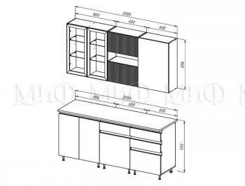 Кухонный гарнитур Техно-6 2000 мм (Миф) в Берёзовском - beryozovskij.mebel-e96.ru