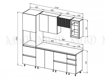 Кухонный гарнитур Техно-6 2400 мм (Миф) в Берёзовском - beryozovskij.mebel-e96.ru