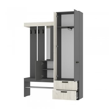 Прихожая Трамп графит/крафт белый (БТС) в Берёзовском - beryozovskij.mebel-e96.ru