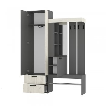 Прихожая Трамп графит/крафт белый (БТС) в Берёзовском - beryozovskij.mebel-e96.ru