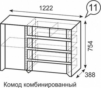 Комод комбинированный №11 Твист (ИжМ) в Берёзовском - beryozovskij.mebel-e96.ru