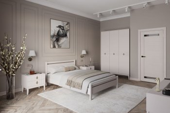 Кровать из массива Вероника-1 Льняной (БМ) в Берёзовском - beryozovskij.mebel-e96.ru