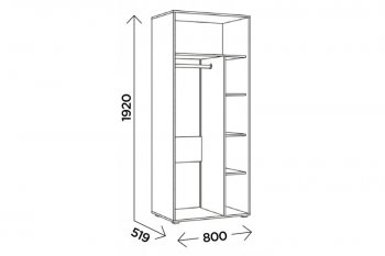 Шкаф 800 мм Виллитус М1 (Комфорт) в Берёзовском - beryozovskij.mebel-e96.ru