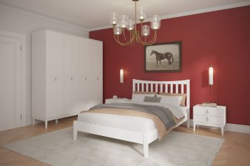 Кровать из массива Виола белый античный (БМ) в Берёзовском - beryozovskij.mebel-e96.ru