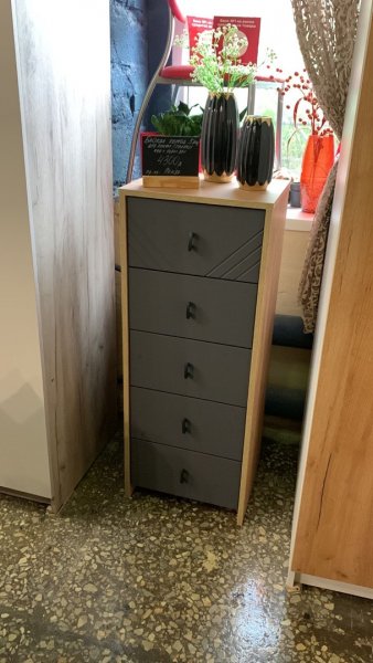 Комод (5 ящиков) Байкал Графит/Дуб золотой (СВ) в Берёзовском - beryozovskij.mebel-e96.ru