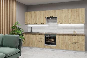 Кухонный гарнитур Янтарь 3000 мм (Герда) в Берёзовском - beryozovskij.mebel-e96.ru